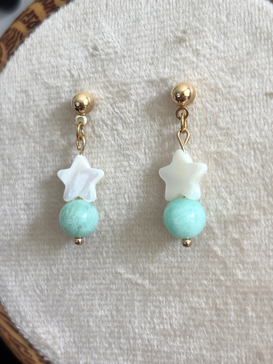 Amazonite Star Earrings