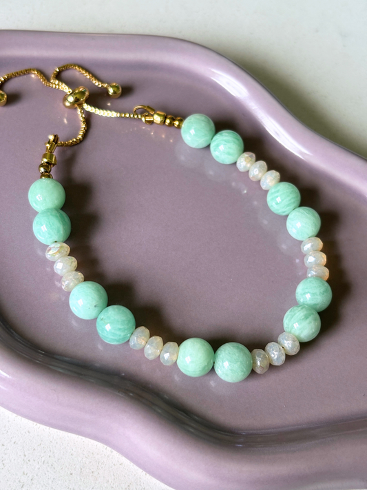 Amazonite and Moonstone Bracelet