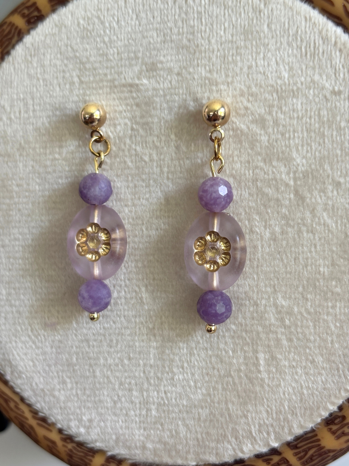 Amethyst Flower Earrings