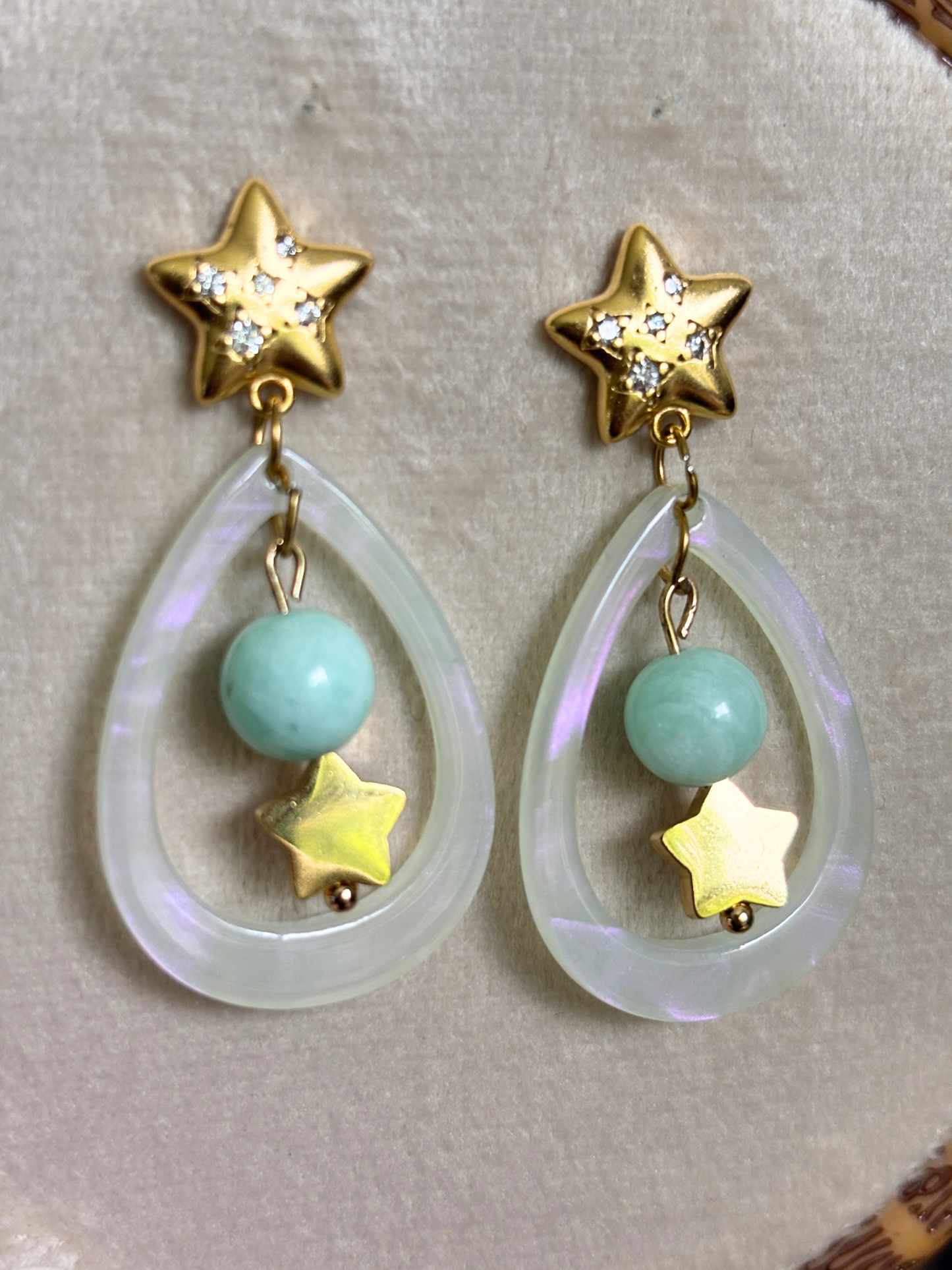 Iridescent Amazonite Earrings