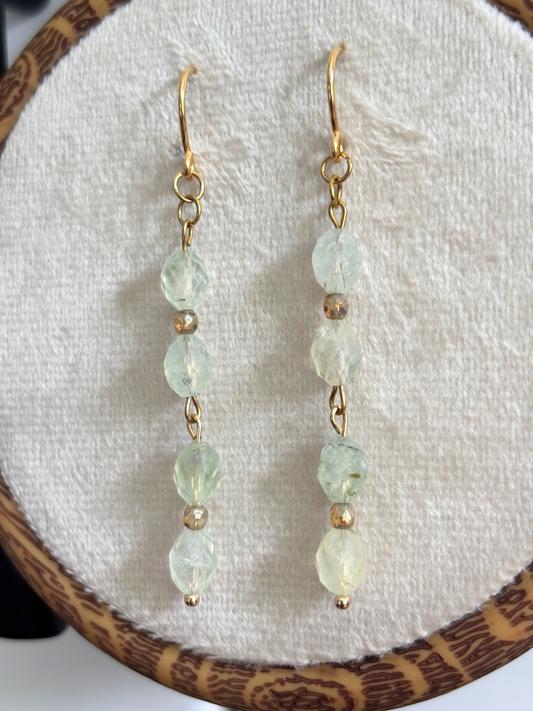 Prehnite Dangle Earrings