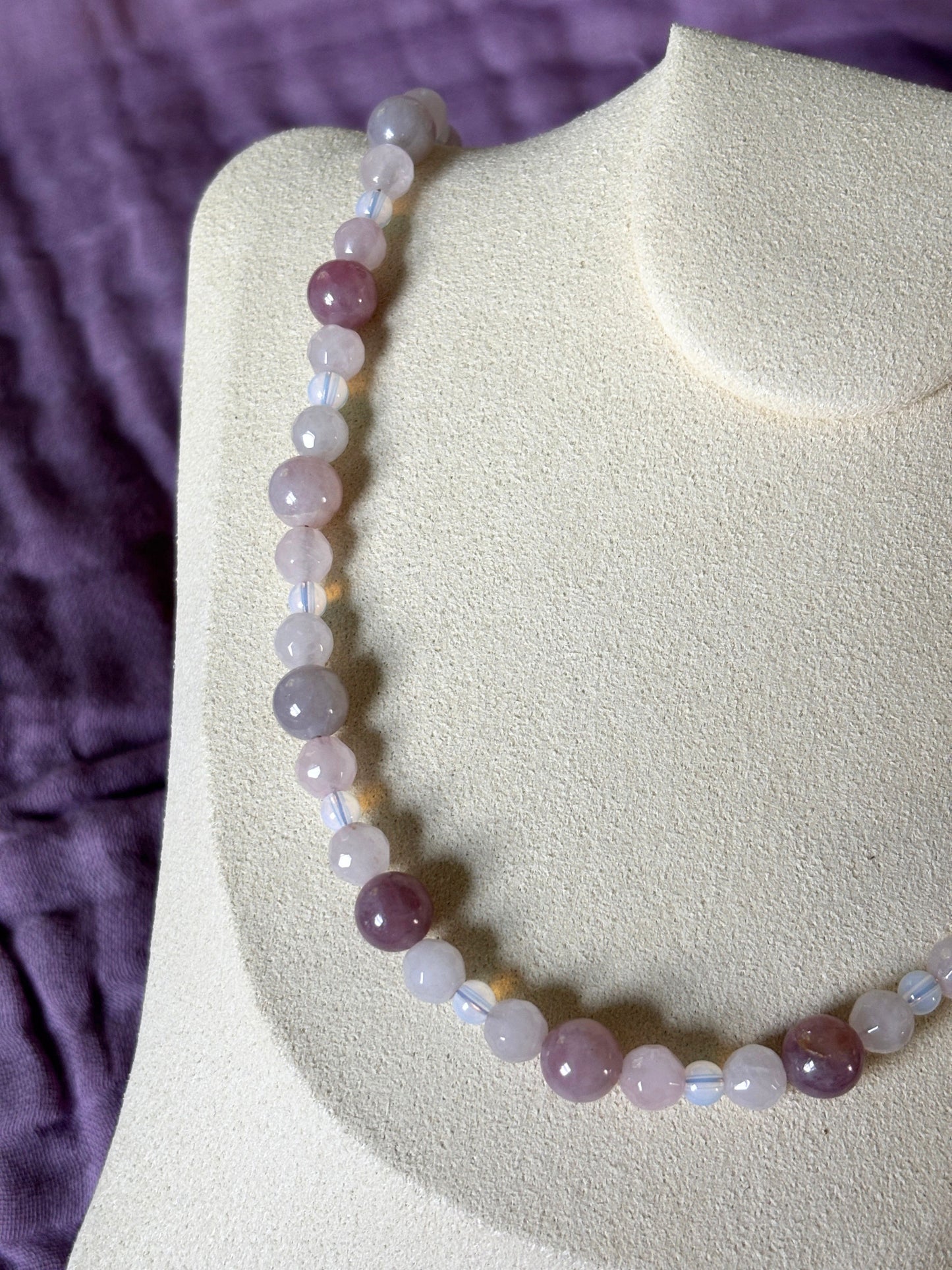 Madagascar Rose Quartz and Opalite Necklace