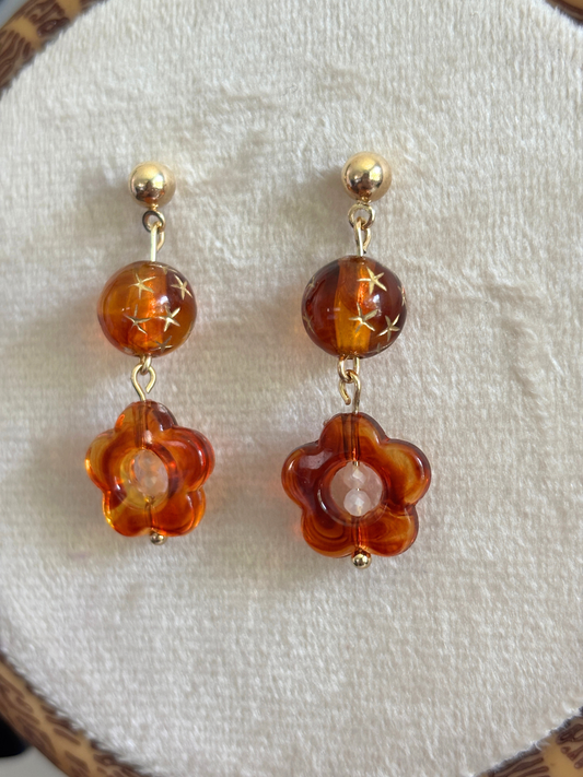 Tortoise Flower Earring