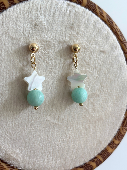 Amazonite Star Earrings