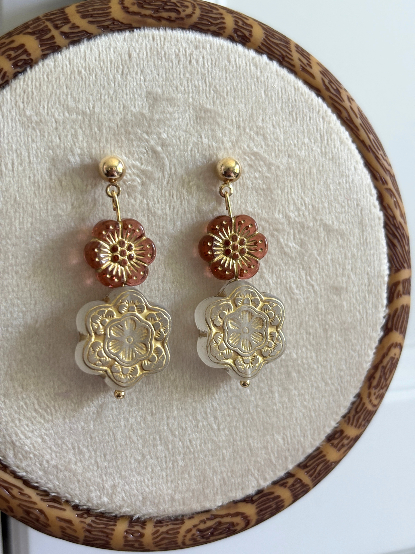 Bronze Floral Earrings