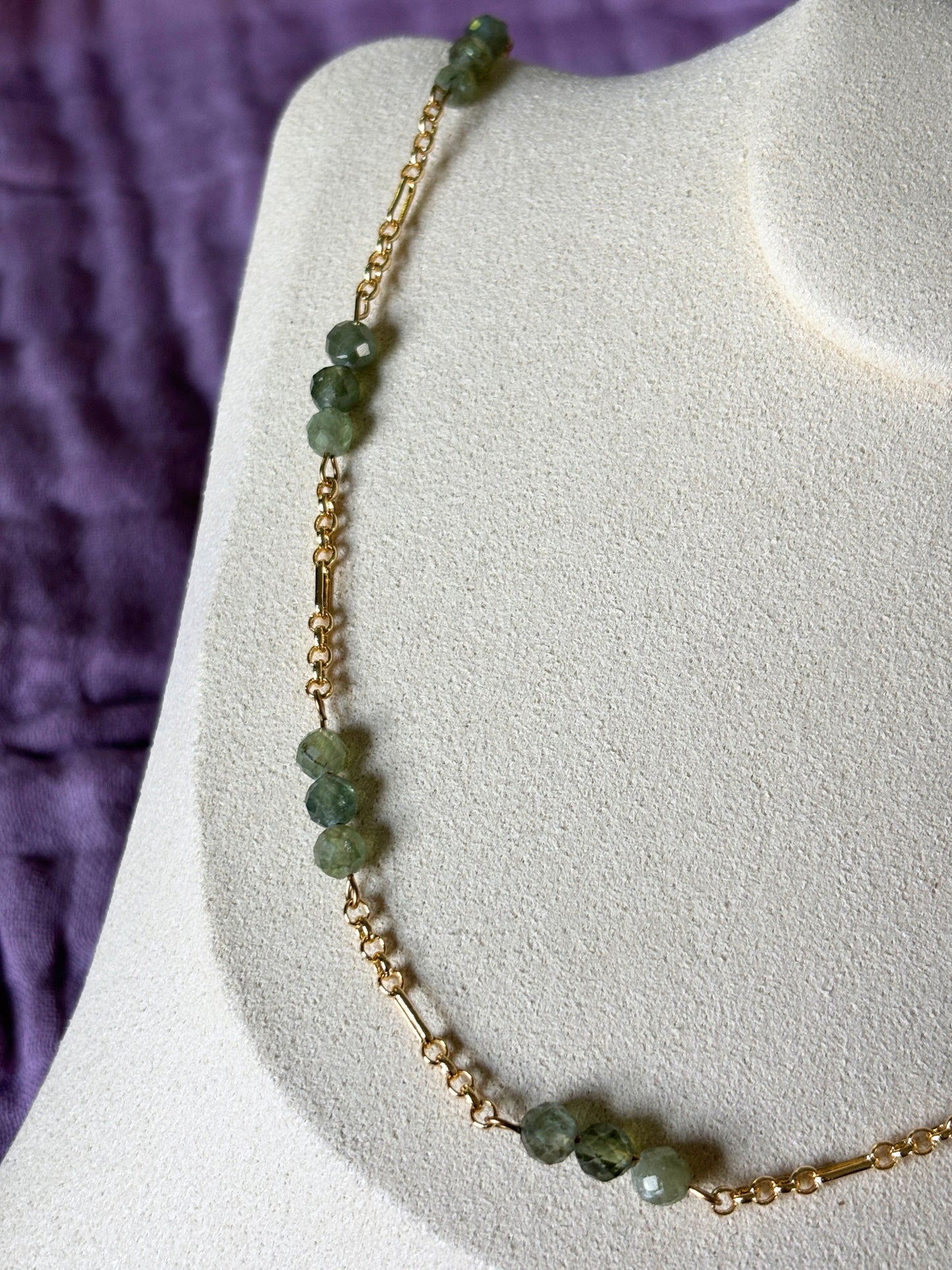 Green Apatite Chain Necklace