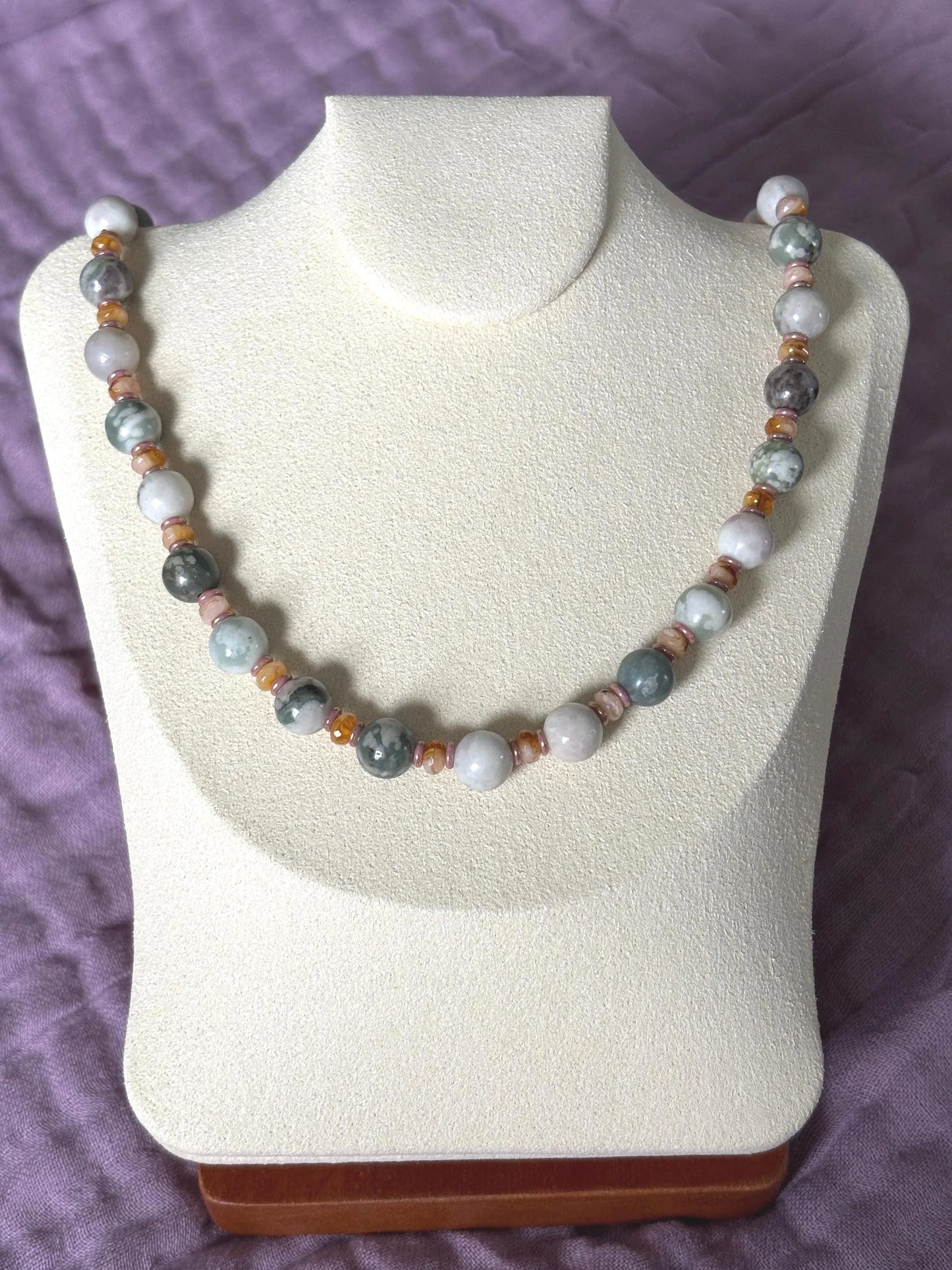 Harmony Jasper Necklace with Shamrock Pendant