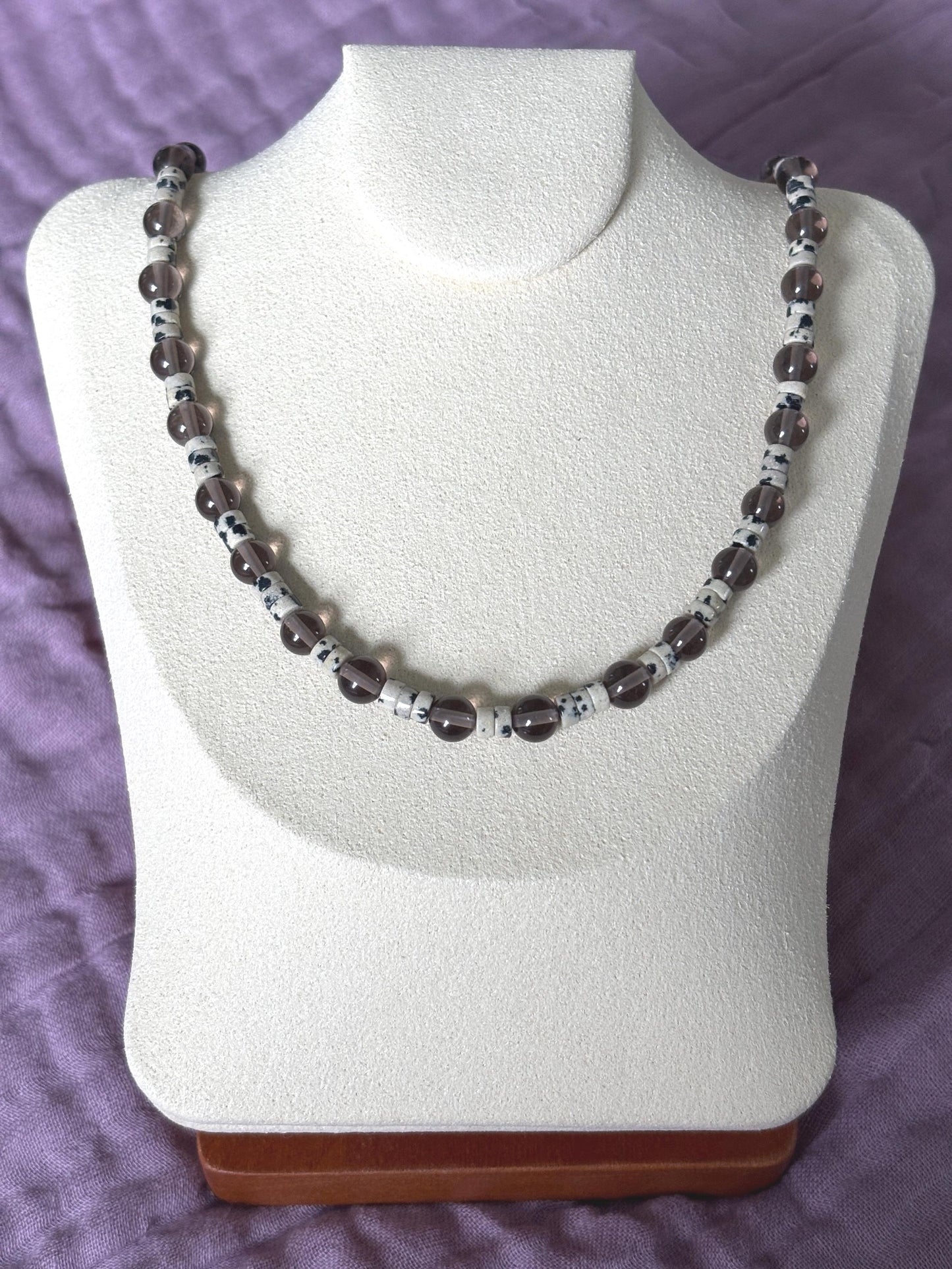 Ice Obsidian and Dalmatian Jasper Necklace