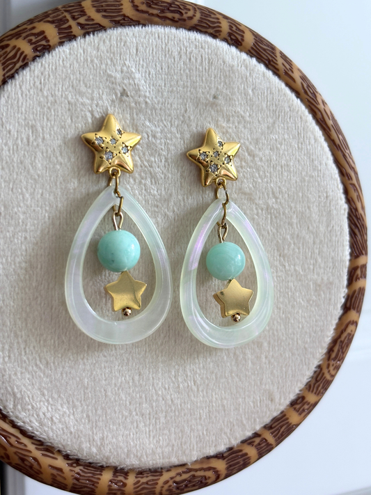 Iridescent Amazonite Earrings
