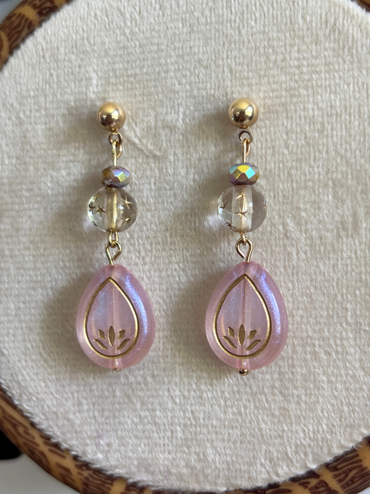 Pink Lotus Earrings