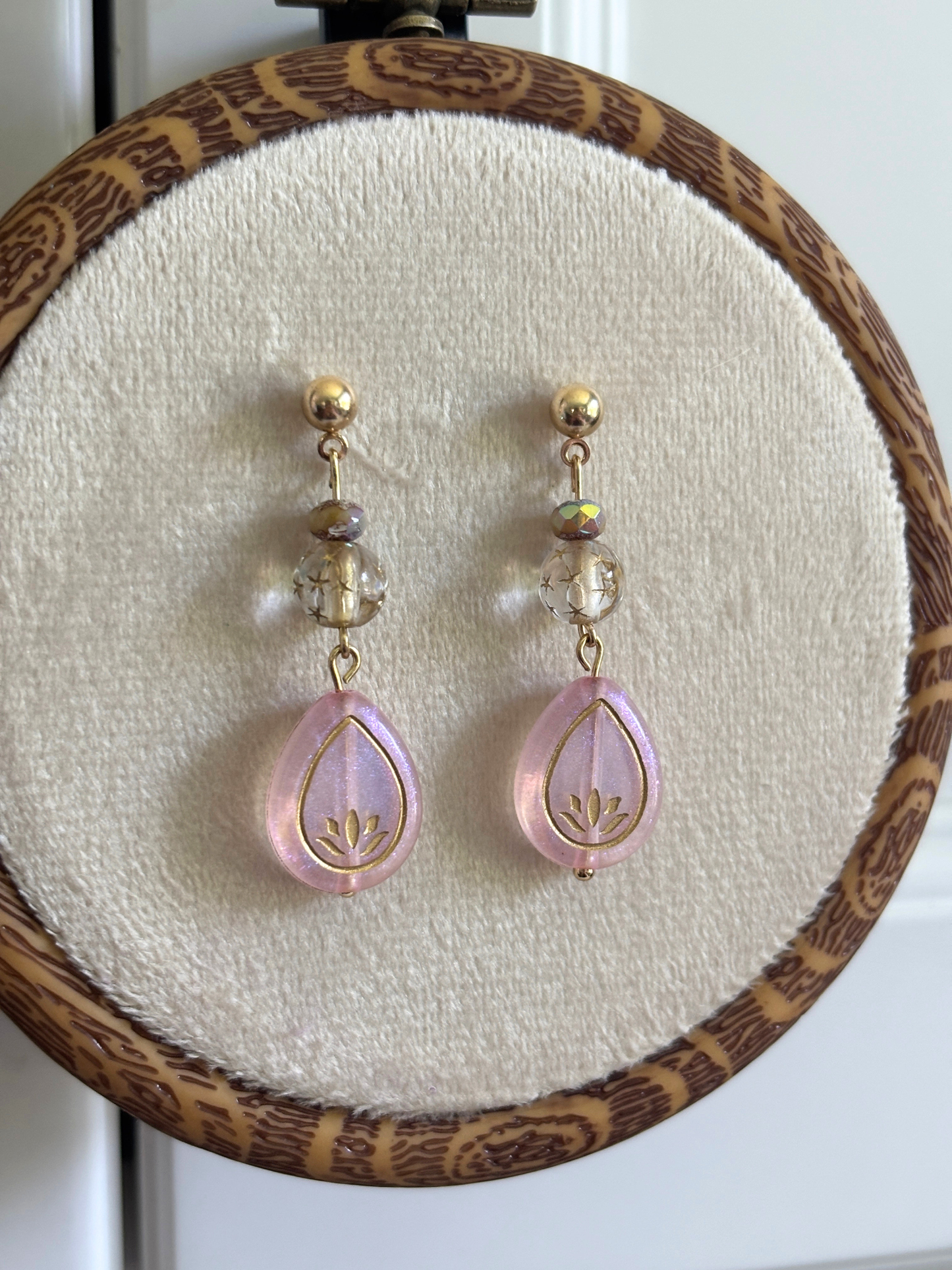 Pink Lotus Earrings