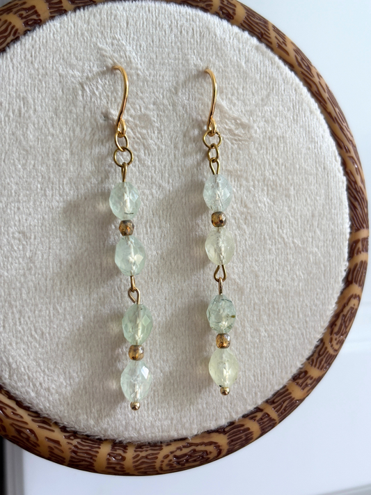 Prehnite Dangle Earrings