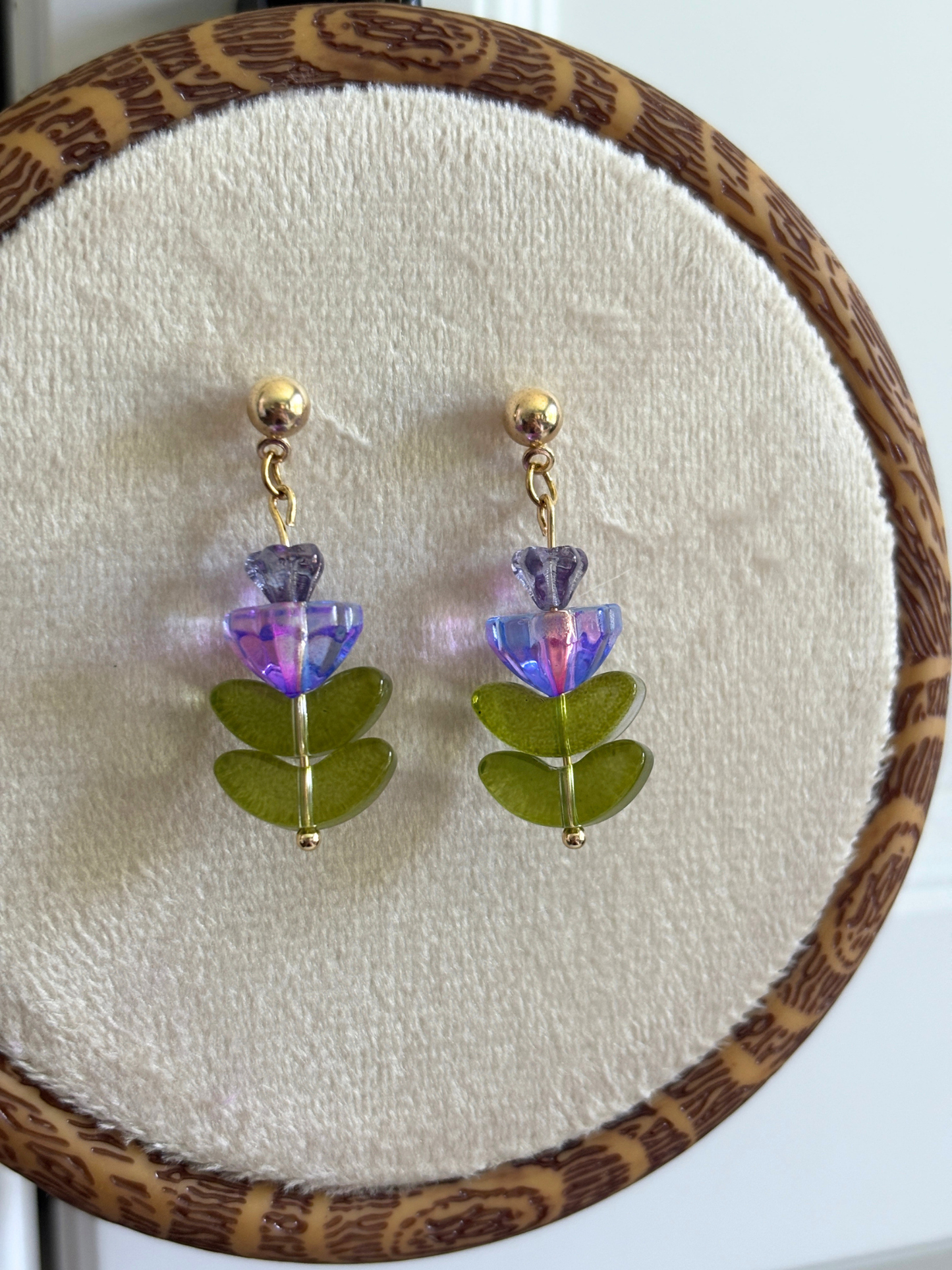 Purple Flower Earring