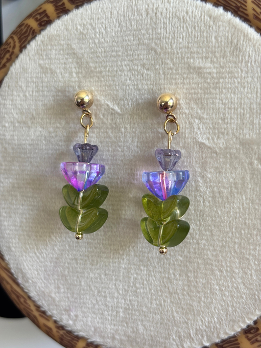 Purple Flower Earring