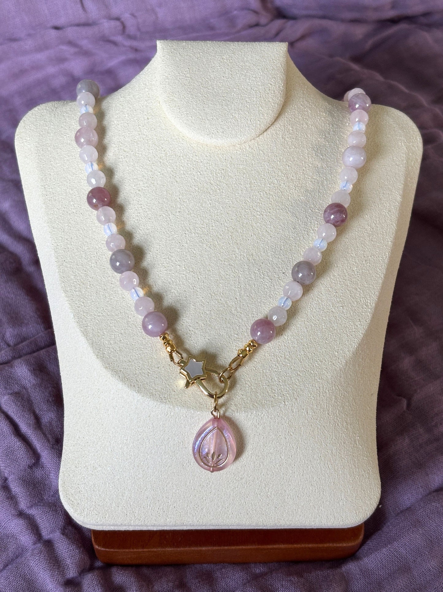 Madagascar Rose Quartz and Opalite Necklace