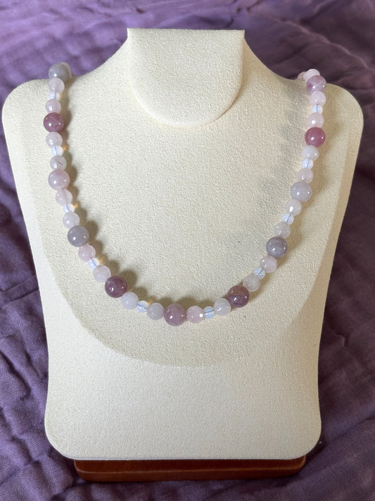 Madagascar Rose Quartz and Opalite Necklace