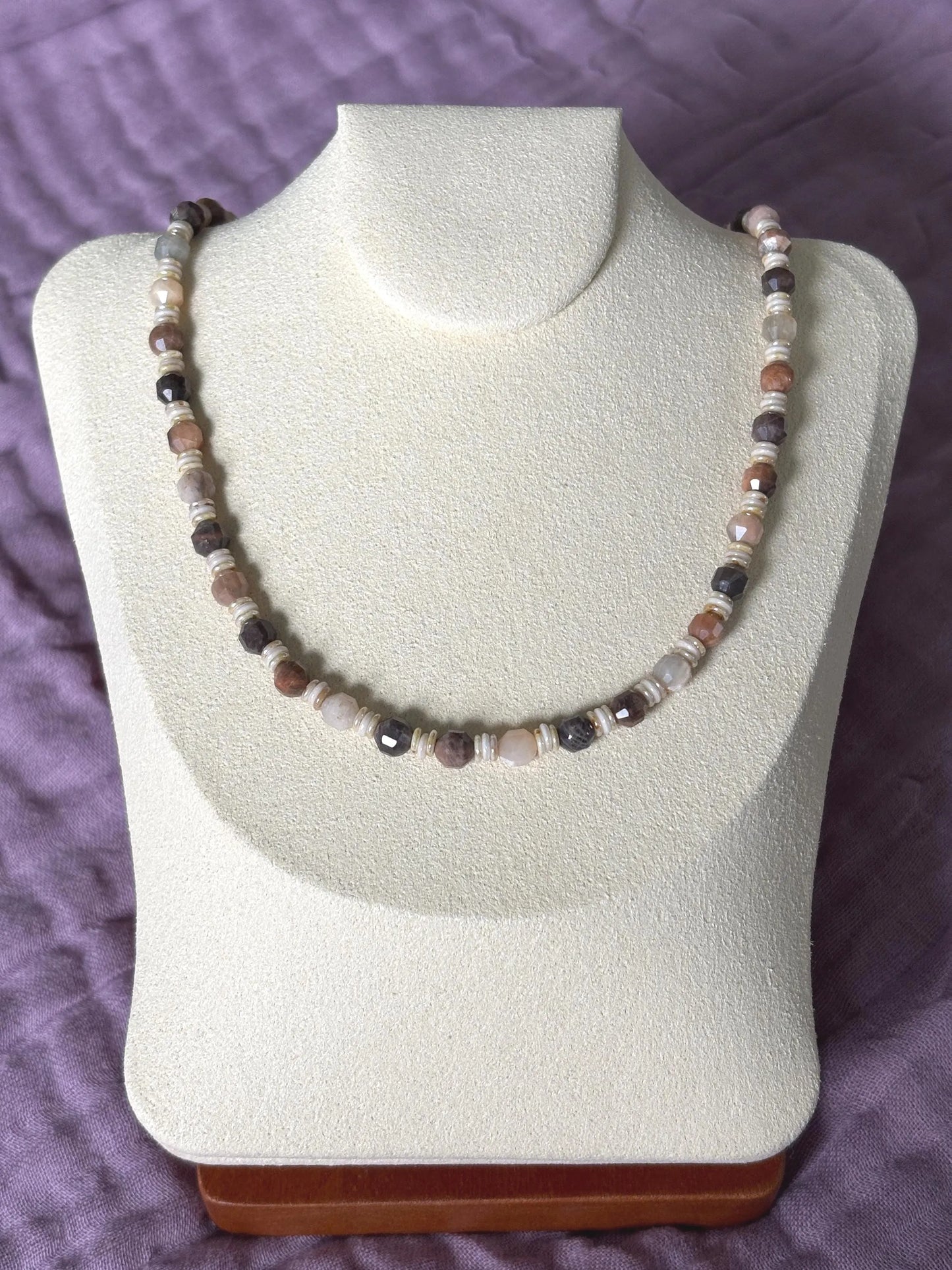Dainty Chocolate Moonstone Necklace